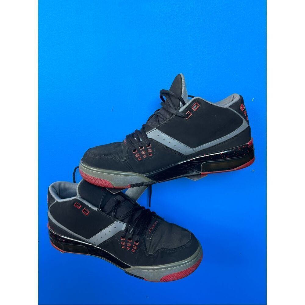 Air Jordan Flight 23 Black Gray Red 2015 Lace-Up Sneakers Size 11